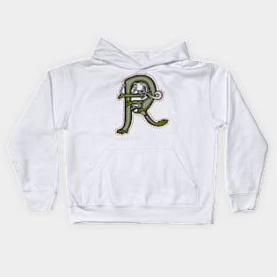 Celtic Cat Letter R Kids Hoodie